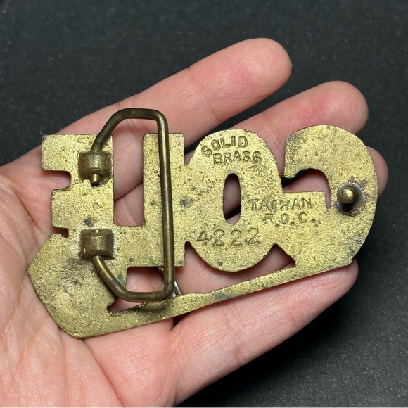 Solid Brass Belt Buckle "GOLF" Block Letters Heavy Men’s Buckle Gold Tone - Picture 2 of 4